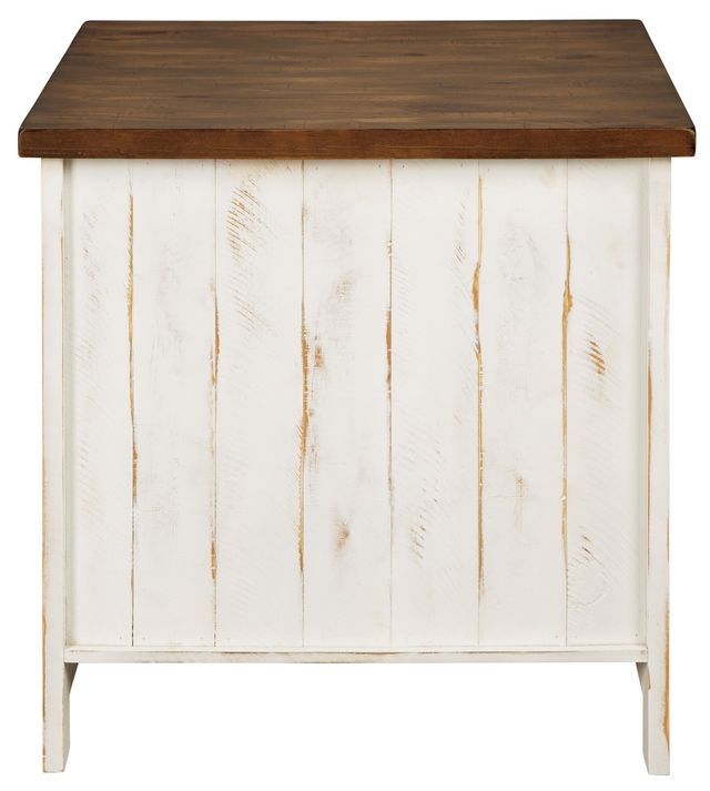 Signature Design by Ashley® Wystfield Brown Doors End Table with Antique White Base-3