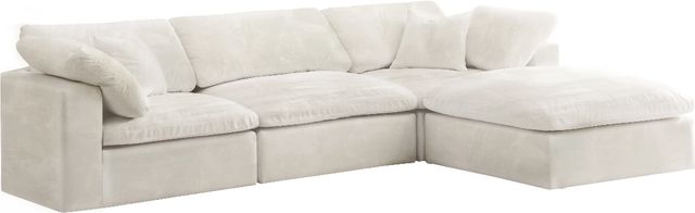 Meridian Furniture Cozy 4-Piece Cream 119" Modular Sectional-0