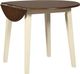 Signature Design by Ashley® Woodanville Brown Round Drop Leaf Table with Cream Wooden Legs-1