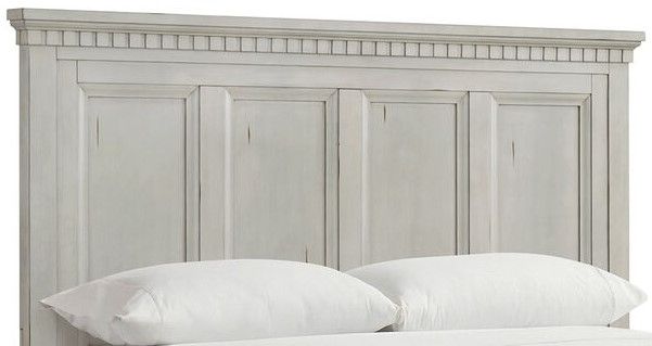 Elements International McCoy Antique White King Panel Storage Bed-2