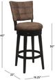 HH2 Home Kaede Black/Chestnut Swivel Bar Stool-4