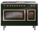 Ilve® Nostalgie II Noblesse 48'' Emerald Green Pro Style Dual Fuel Range with Copper Trim-1