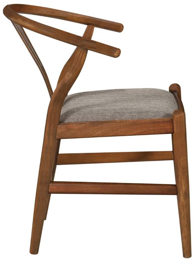 Coaster® Dinah 2-Piece Walnut/Brown Y-Shaped Back Wishbone Dining Side Chair Set-3