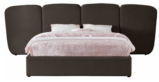 Meridian Furniture Shiloh Brown King Upholstered Panel Bed-1