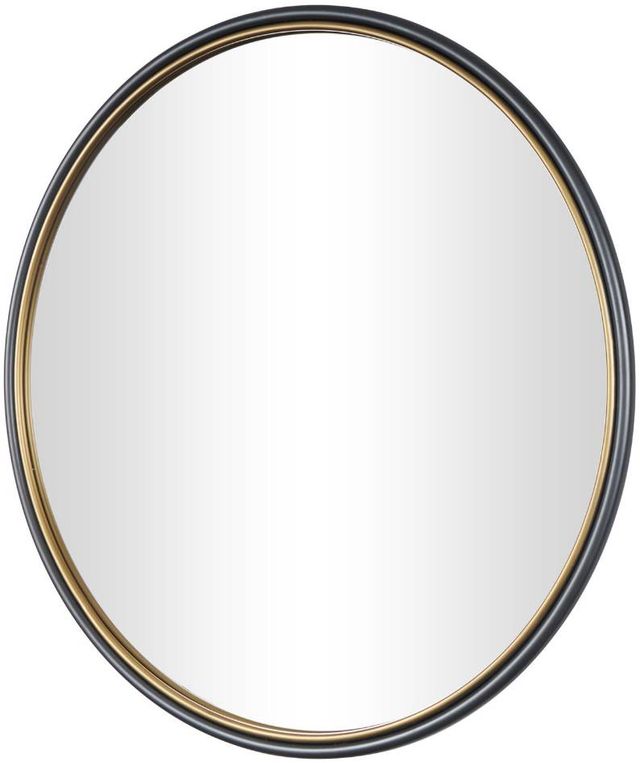 Deco Marche Black Wall Mirror with Gold Inner Frame-0