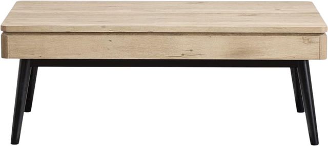 Magnussen Home® Fletcher Driftwood Lift Top Storage Cocktail Table with Black Base-2