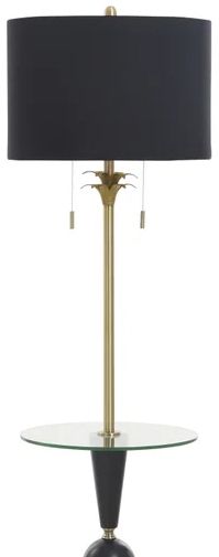 Stylecraft Satin Black Floor Lamp-1
