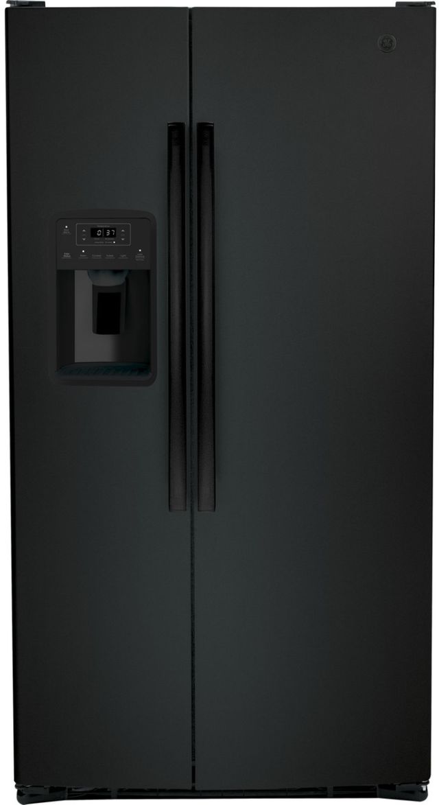 GE® 36" 25.3 Cu. Ft. Black Side-by-Side Refrigerator-0