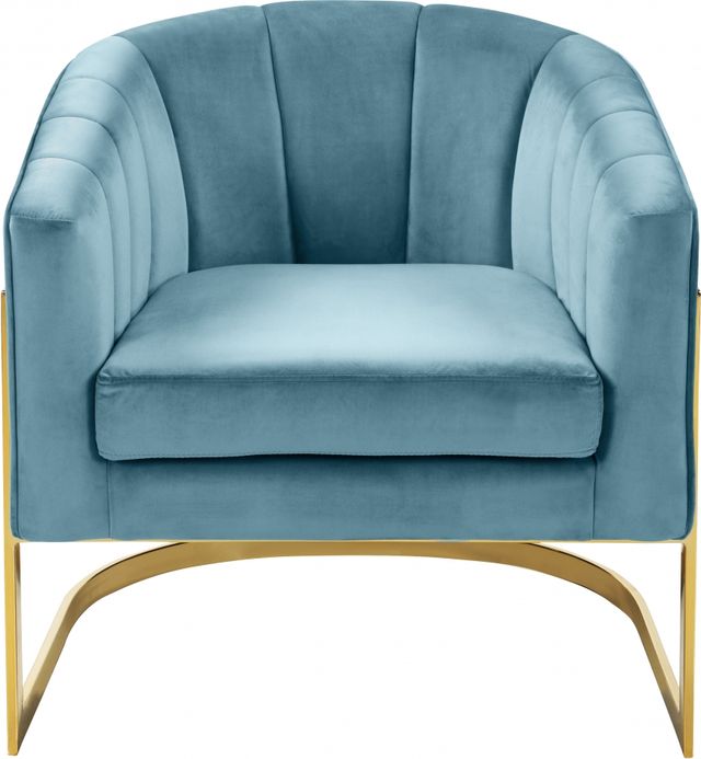 Meridian Furniture Carter Aqua Velvet Chair-1