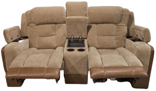 Signature Design by Ashley® Mixed Motion Brownstone Power Reclining Loveseat-3