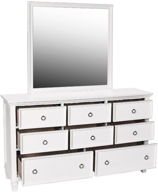 New Classic® Home Furnishings Tamarack White Dresser and Mirror Set-3