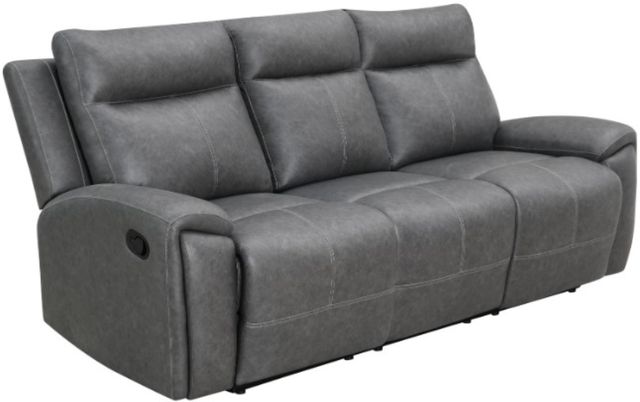 Steve Silver Co. Gaston Gray Manual Reclining Sofa with Drop-Down Console-0