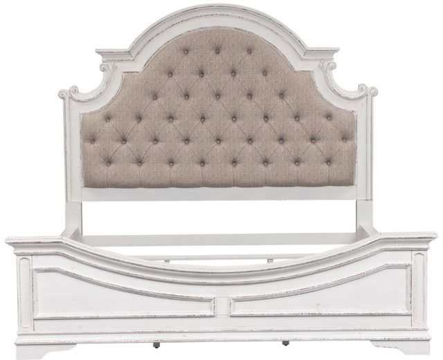 Liberty Furniture Magnolia Manor Antique White/Gray King Upholstered Panel Bed-2