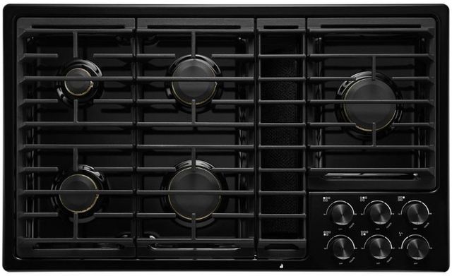 JennAir® 36" Black Natural Gas Downdraft Cooktop-1