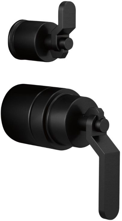 Brizo Litze® Matte Black Pressure Balance Valve Trim Handle Kit - Industrial Lever-0