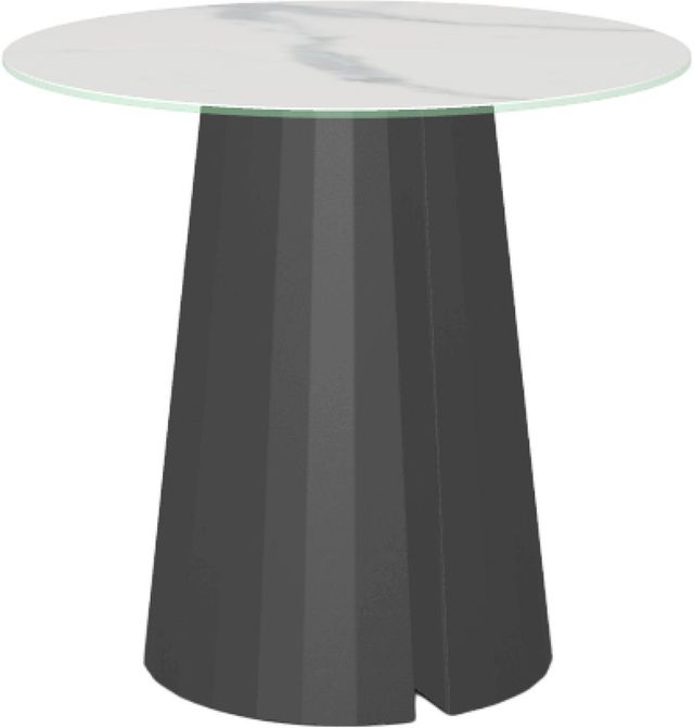 Amisco Customizable Gemma 40" Round Counter Height Pub Table with 0.5" Italian Porcelain on Glass Top-0