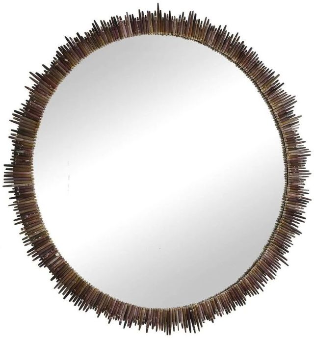 Uttermost® Uttermost Tiger Sea Urchin Brown Round Mirror-3