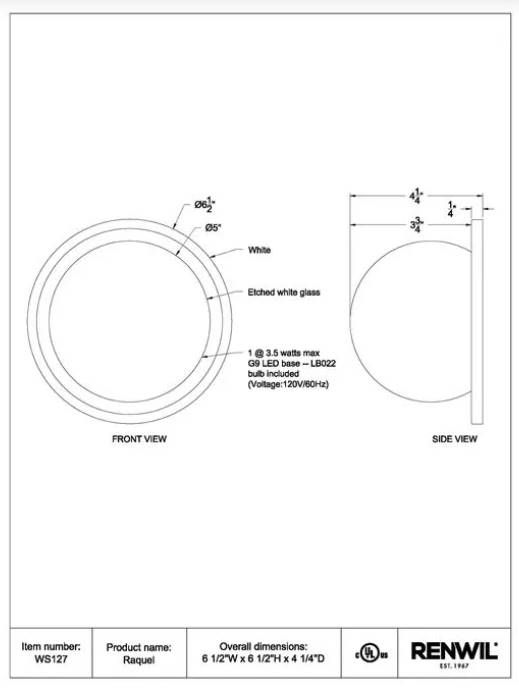 Renwil® Raquel White Wall Sconces-4