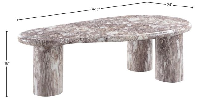 Meridian Furniture Sassari Brown Marble Coffee Table-4