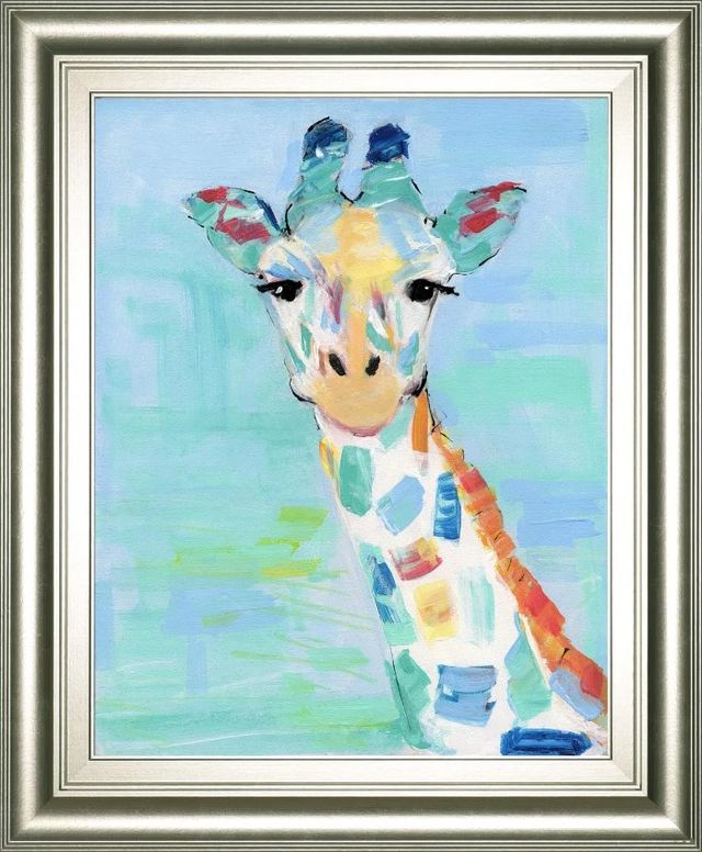 Classy Art Cool Giraffe by Sally Swatland Framed Wall Art-0