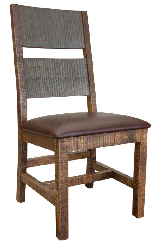 International Furniture Direct Antique 2-Piece Brown Side Chair Set-0