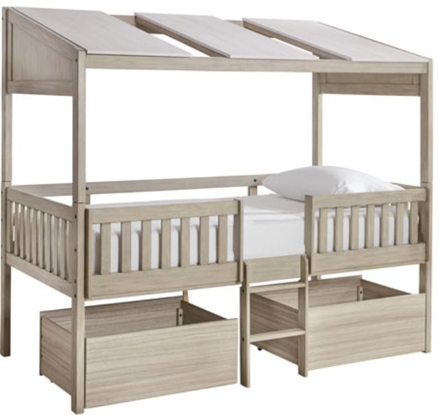 Signature Design by Ashley® Wrenalyn Two-Tone Twin Loft Bed with Under Bed Bin Storage-0