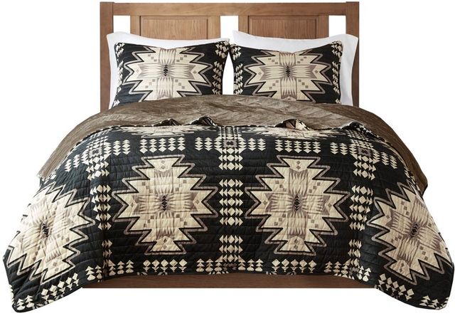 Olliix by Woolrich Sierra 1 King/California King Oversized Print Plush Coverlet Set-0