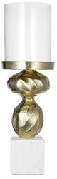 A & B Home Gold/White Diamond Stem Hurricane Candle Holder-1