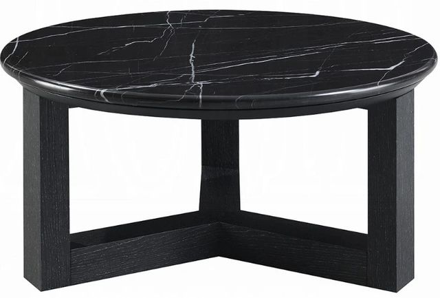 ACME Furniture Dara Marble Top 32" Coffee Table with Black Base-4