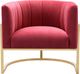 TOV Furniture Magnolia Hot Pink Velvet Chair with Gold Base-0
