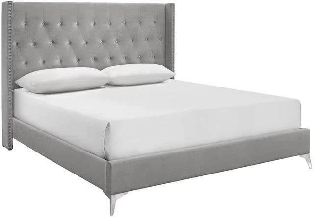 New Classic® Home Furnishings Huxley Gray Queen Panel Bed-0
