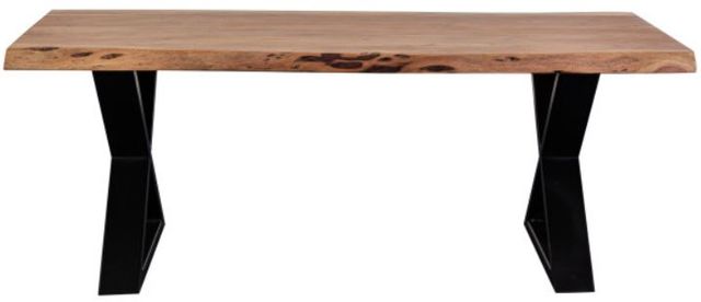 Porter International Designs Manzanita Natural Coffee Table with Black Metal Base-1