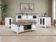 International Furniture Direct Pueblo Brown Cocktail Table with White Base-1