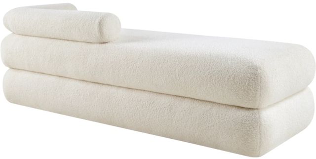 Meridian Furniture Kennedy Cream Teddy Fabric Bench-2