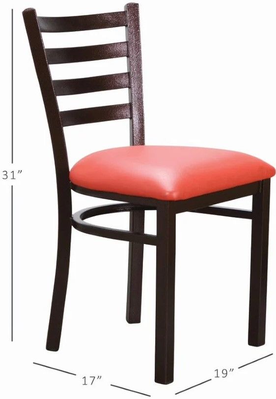 Linon Kara 2-Piece Bronze/Red Vinyl Metal Side Chairs-2
