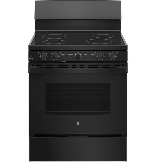 GE® 30" Black Freestanding Electric Range