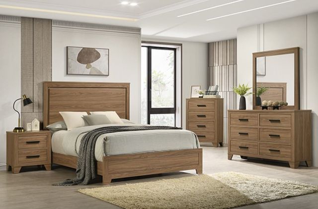 Furniture of America® Panelli Walnut Full Panel Bed-1