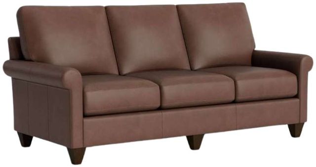 Bassett® Furniture Customizable True Custom® Leather Roll Arm Sofa-0