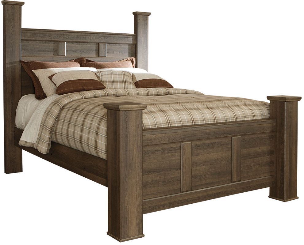 Signature Design by Ashley® Juararo Dark Brown King Poster Bed