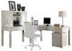 Parker House® Boca 5-Piece Cottage White L-Shaped Office Desk with Lateral File and Hutch Set-0
