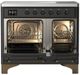 Ilve® Majestic III 40" Graphite Matte Pro Style Induction Range with Solid Door and Burnished Trim-1