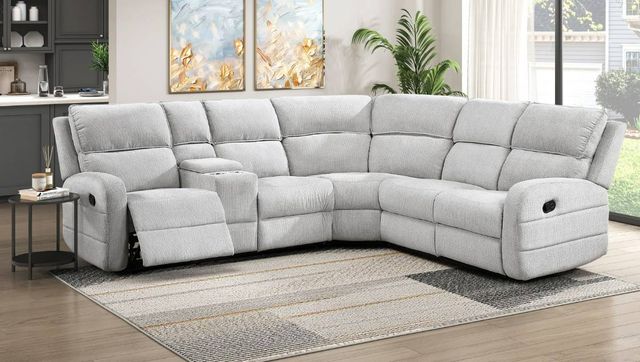 Homelegance® Thorne 3-Piece Light Gray Manual Reclining Sectional with Left Console-1