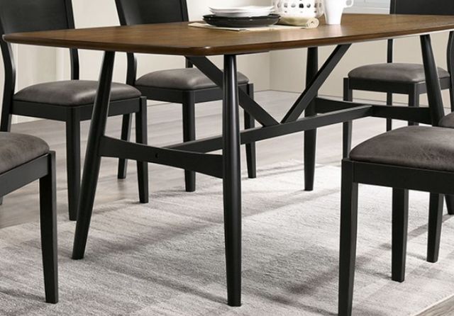 Furniture of America® Oberwil 7-Piece Antique Oak Dining Table Set with Black Legs-2