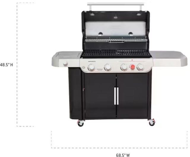 Weber® Genesis 4-Burner Black Freestanding Liquid Propane Grill-1