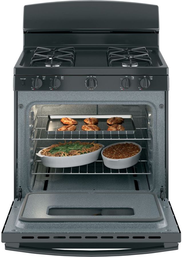 GE® 30" Black Freestanding Gas Range-3