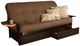 Kodiak Furniture Phoenix Linen Cocoa/Espresso Queen Storage Futon with Mattress-0