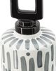 A & B Home Gray/White Jar With Lid-3