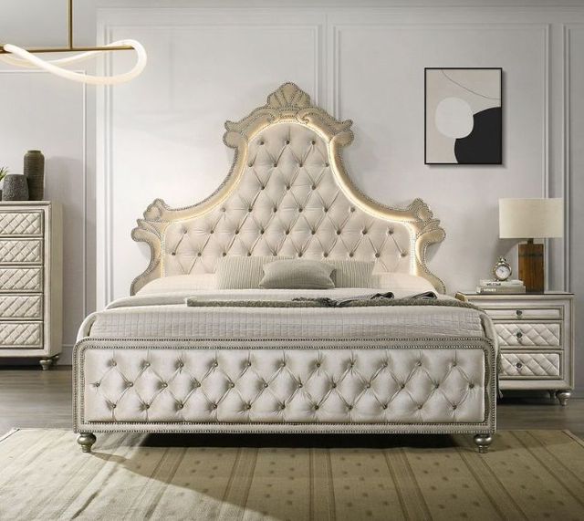 ACME Furniture Lucienne Beige Eastern King Panel Bed-3