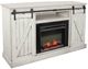 American Heartland Manufacturing Rustic White Tall Provincial Fireplace Console-0