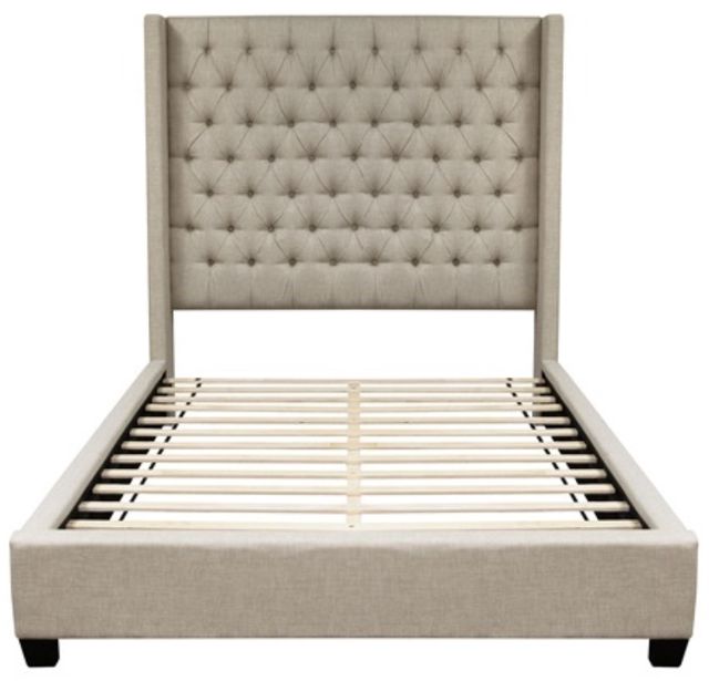 American Wholesale Furniture Warren Beige King Upholstered Panel Bed-0